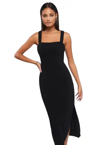 Leg-Slit Midi Dress