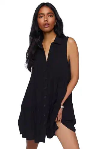 Sleeveless Mini Shirt Dress