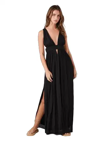 Plunging Cutout Maxi Dress