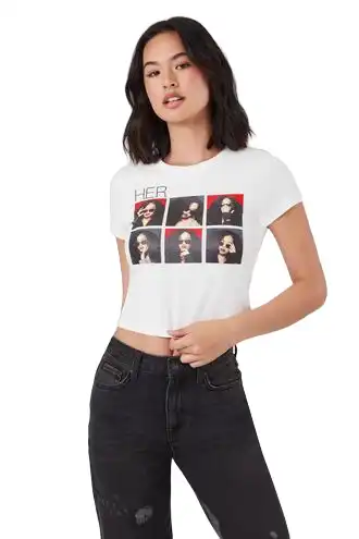 HER Cropped Graphic Baby Tee