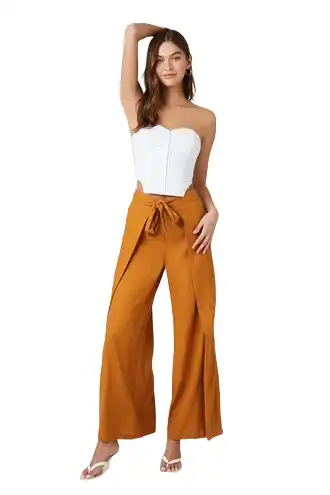 Linen-Blend Wide-Leg Pants