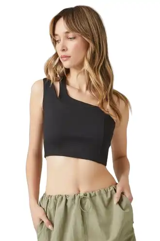 One-Shoulder Cutout Crop Top