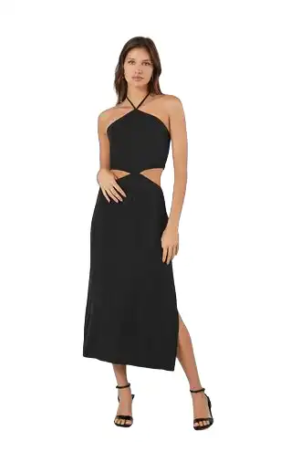 Cutout Halter Midi Dress