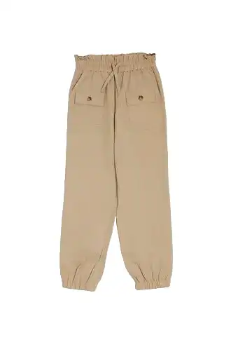 Girls Twill Paperbag Joggers (Kids)