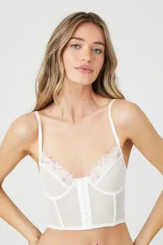 Floral Mesh Corset Bra