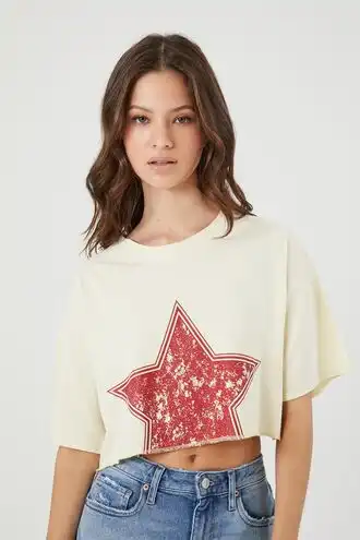 Star Graphic Cropped Tee