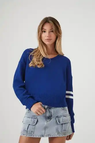 Varsity-Striped Sweater