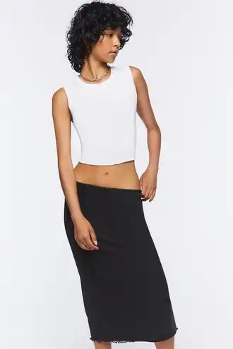 Lettuce-Edge Midi Skirt