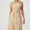 Belted Sleeveless Trench Coat