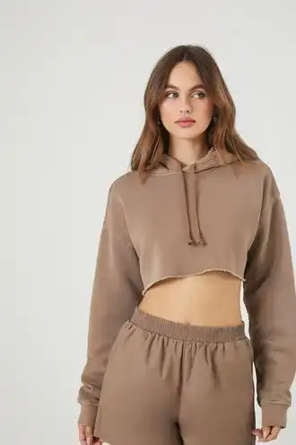 Fleece Cropped Hoodie