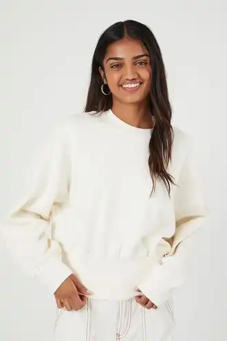 French Terry Drop-Sleeve Pullover