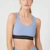 Contrast-Trim Cutout Sports Bra