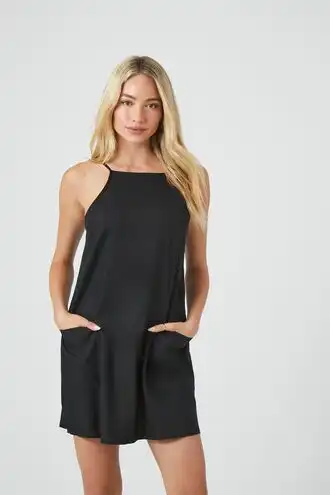 Linen-Blend Cami Mini Dress