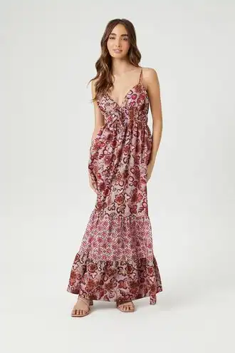 Tiered Reworked Floral Maxi Dress