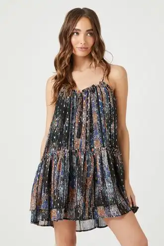 Chiffon Abstract Print Mini Dress