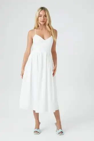 Poplin Crisscross Midi Dress