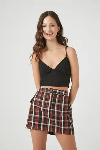 Plaid A-Line Mini Skirt