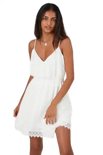 Lace-Trim Mini Dress