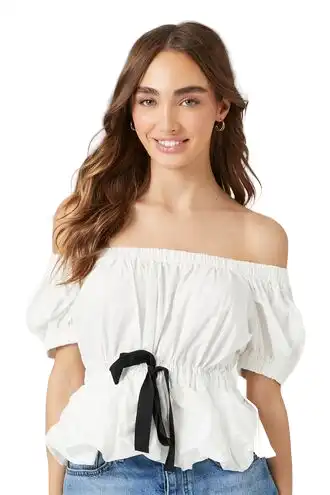 Off-The-Shoulder Puff-Sleeve Top