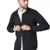 Curved-Hem Cotton-Blend Shirt