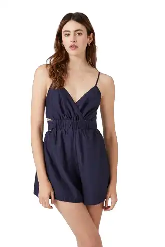 Surplice Cutout Tie-Back Romper