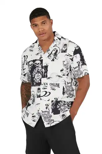 Rayon Skull Graphic Shirt