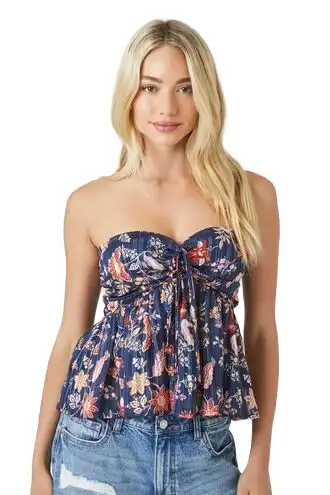 Chiffon Floral Strapless Top