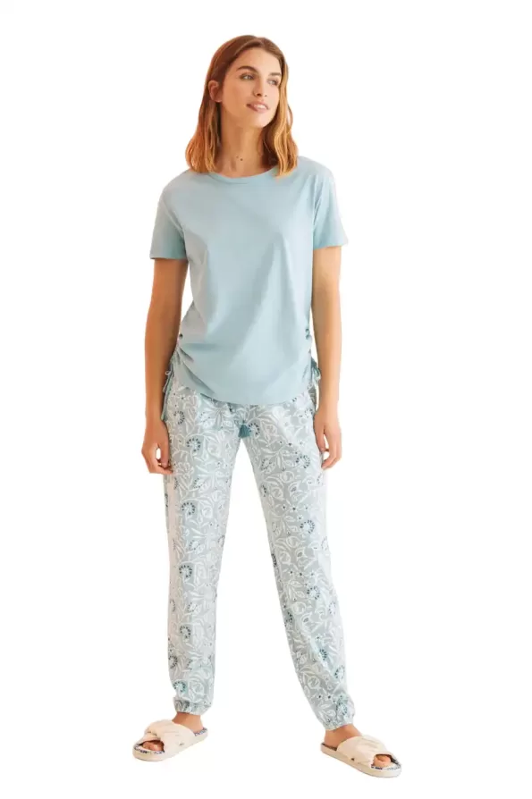 Long gathered cotton pajamas