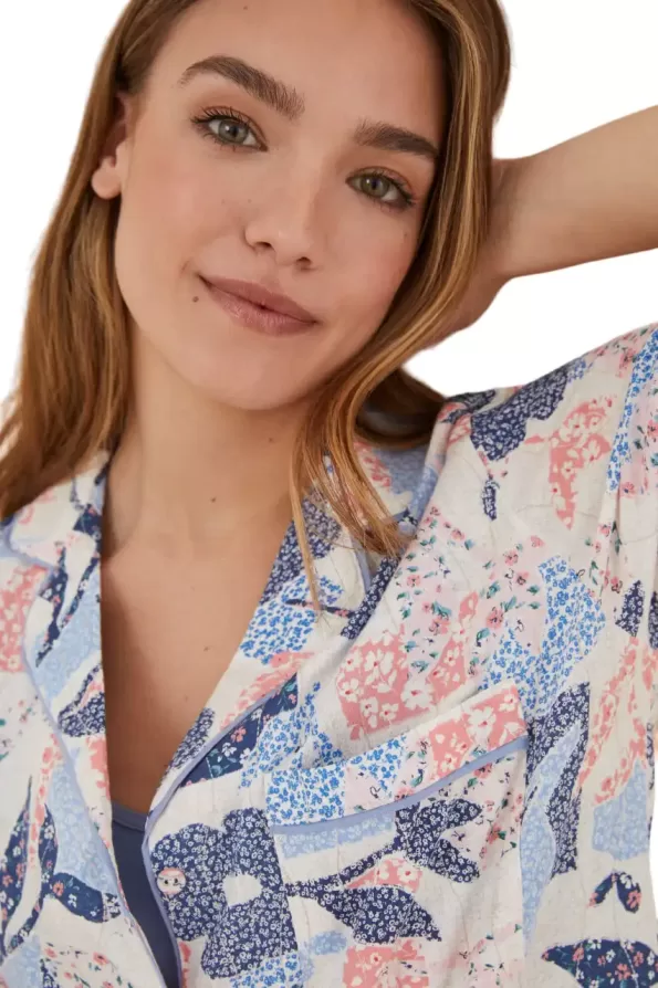 cotton patchwork shirt pajamas