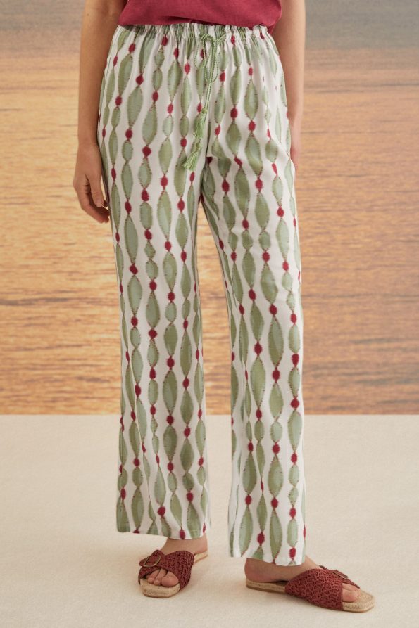 Ethnic print long pants