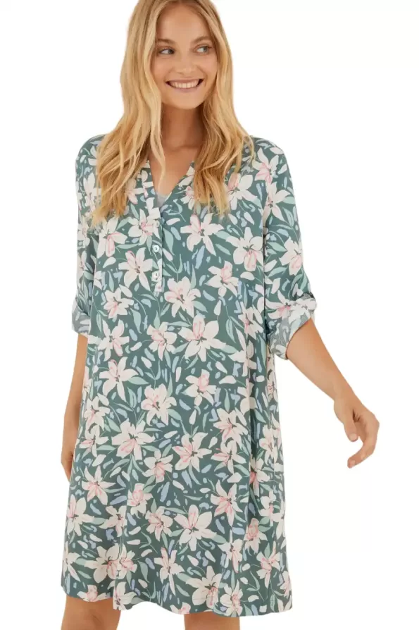 Camisola flores manga