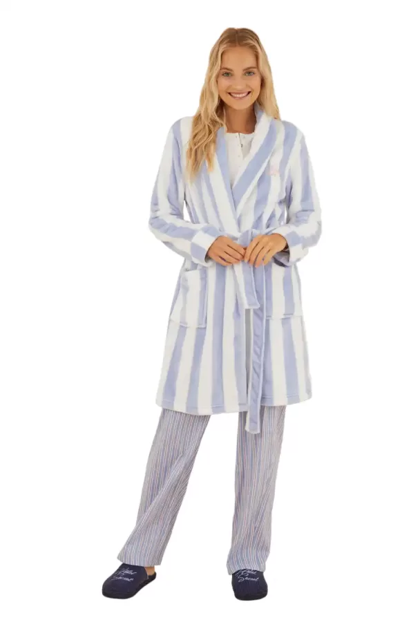 Blue striped polar robe