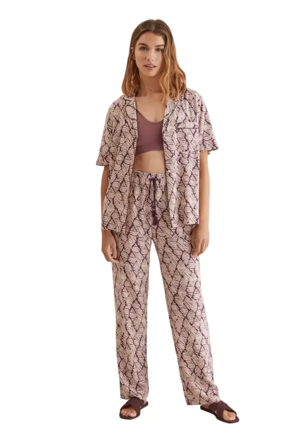 Printed shirt pajamas
