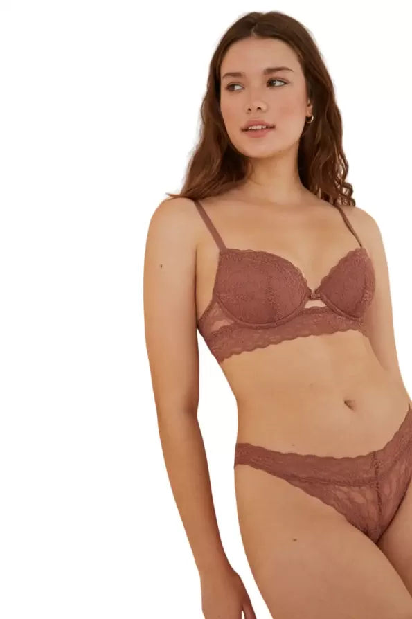 Brown lace panties