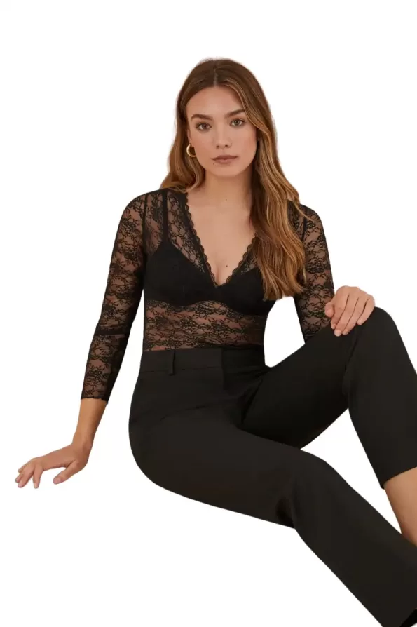 Long sleeve lace bodysuit