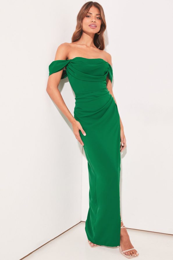 Bardot Split Maxi Dress