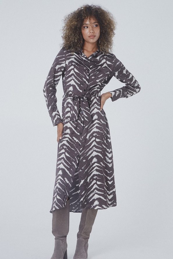 Zebra print shirtdress