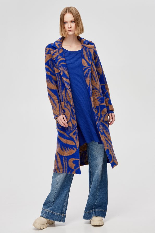 Longline printed cardigan