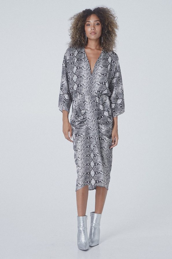 Snake printed midi dress