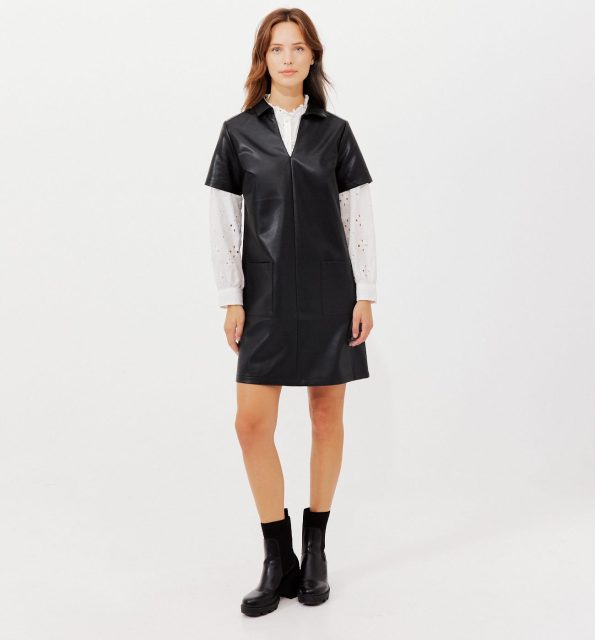 Short faux leather dress