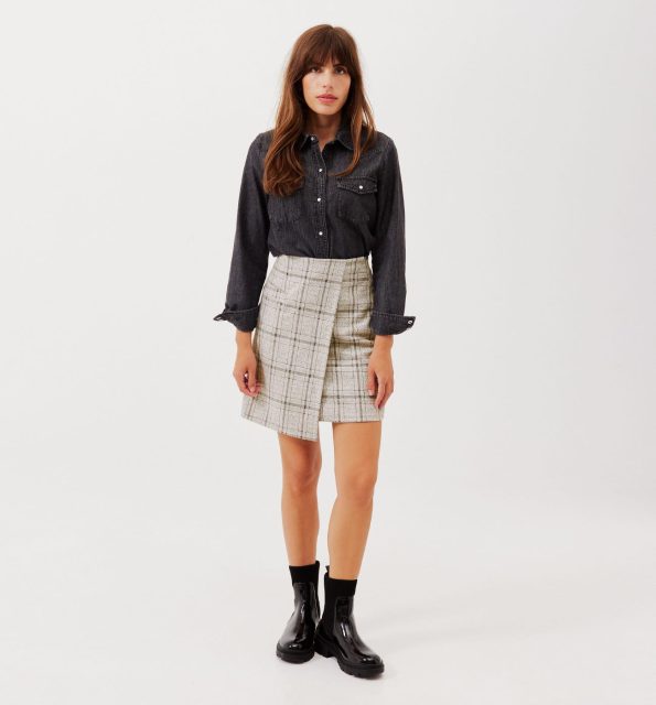 Short checked skirt