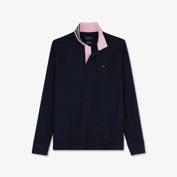 cotton polo with contrasting neck
