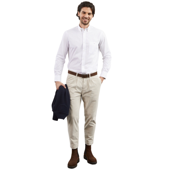 Plain straight-cut shirt