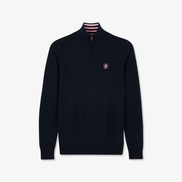 Jumper with stand-up zip collar
