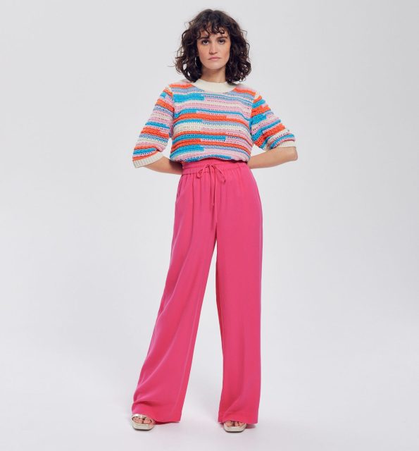 High-waist wideleg trousers