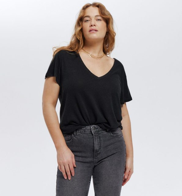 V-neckline top