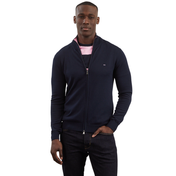 Cotton cardigan with zipper