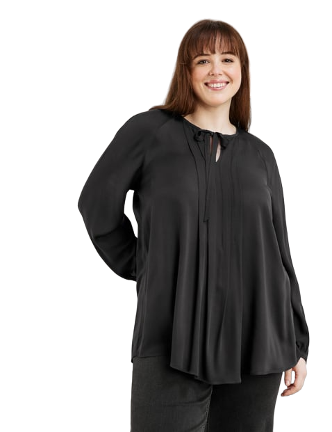 Blouse with a pintuck panel