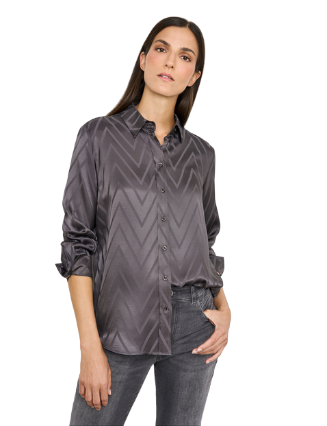 Satin blouse with graphic lines