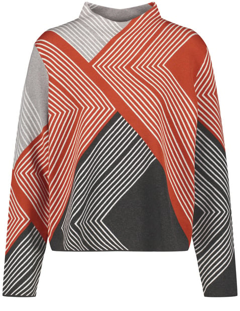 Jumper in a jacquard look with a graphic pattern